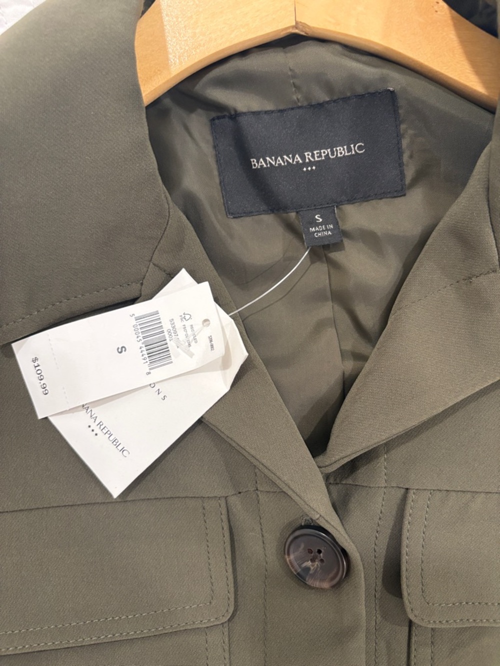 Olive Banana Republic Utility Button-Front Jacket - Picture 5 of 9